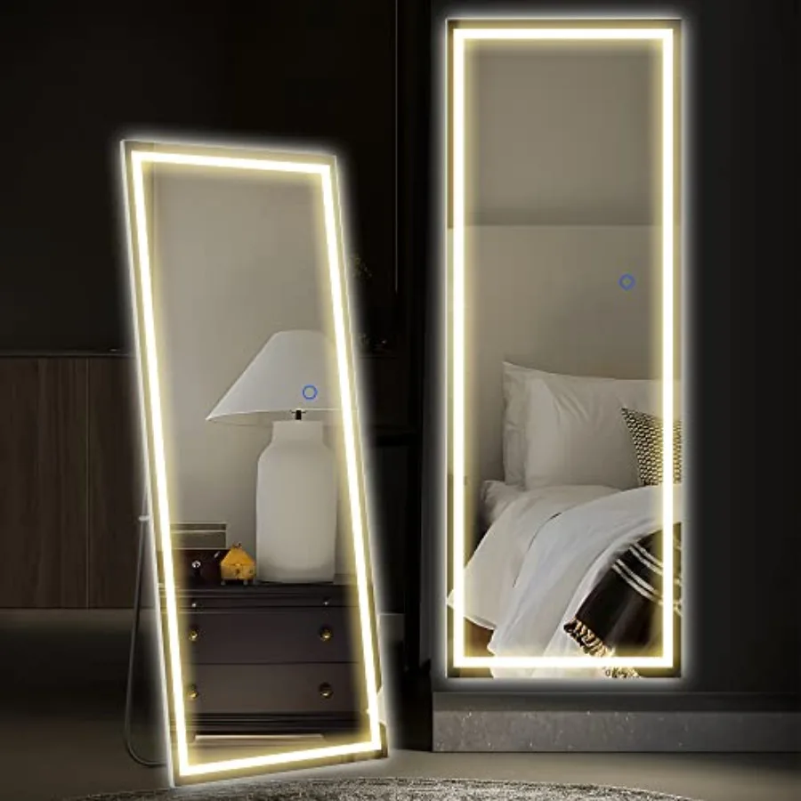 LED Mirror - 63"x16" Full Length Rectangle Mirror with LED Lights - 3 Colors, Dimmable Lighting for Bedroom, Bathroom, Living R
LED Mirror - 63"x16" Full Length Rectangle Mirror with LED Lights - 3 Colors, Dimmable Lighting for Bedroom, Bathroom, Living R