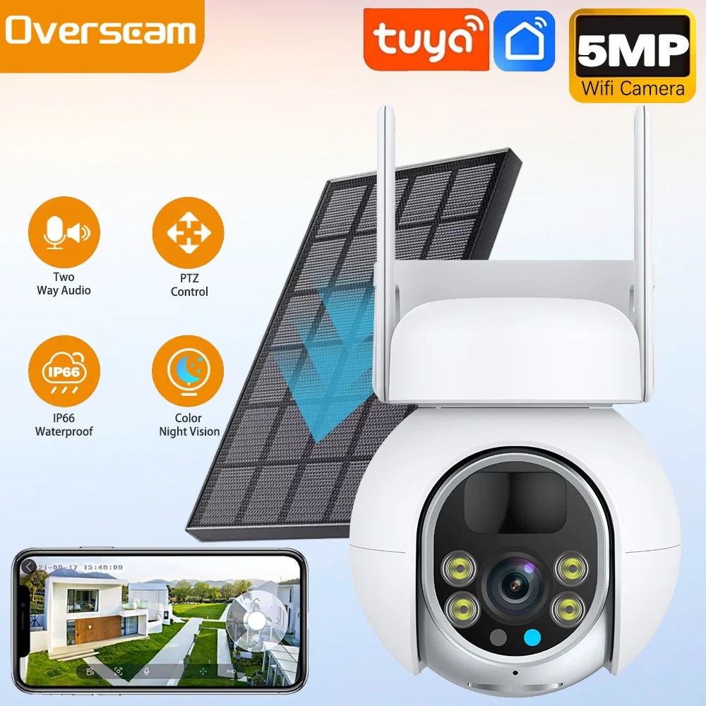 5MP Battery Solar Powered WiFi Wireless PTZ Outdoor PIR Human Detection Patrol PIR Security Surveillance FHD Camera Tuya Smart
5MP Battery Solar Powered WiFi Wireless PTZ Outdoor PIR Human Detection Patrol PIR Security Surveillance FHD Camera Tuya Smart