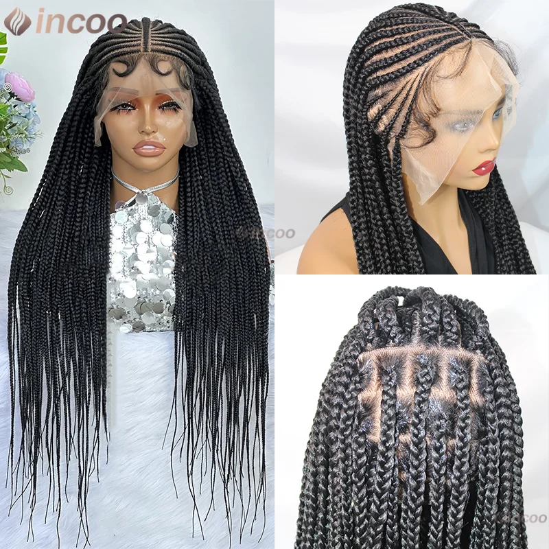 32" Synthetic Braided Wigs Full Lace Front Wigs For Black Women Cornrows Braids Lace Wigs Knotless Box Braiding African Wig
32" Synthetic Braided Wigs Full Lace Front Wigs For Black Women Cornrows Braids Lace Wigs Knotless Box Braiding African Wig