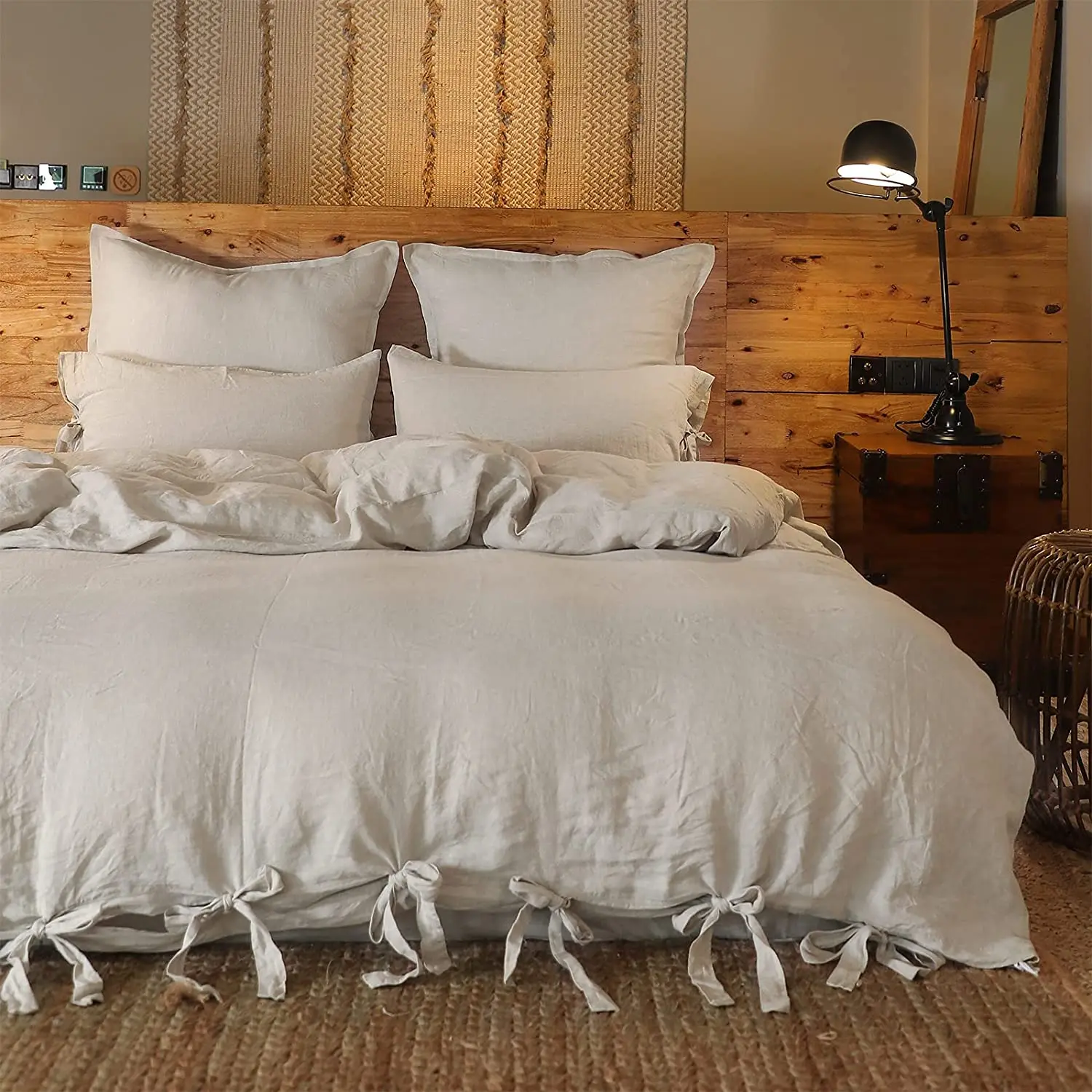 Pure Linen Duvet Cover Set, Comfortable Bedding 1 Duvet cover 2 Pillowcases, Soft And Skin Friendly Queen/King Double Single Bed
Pure Linen Duvet Cover Set, Comfortable Bedding 1 Duvet cover 2 Pillowcases, Soft And Skin Friendly Queen/King Double Single Bed