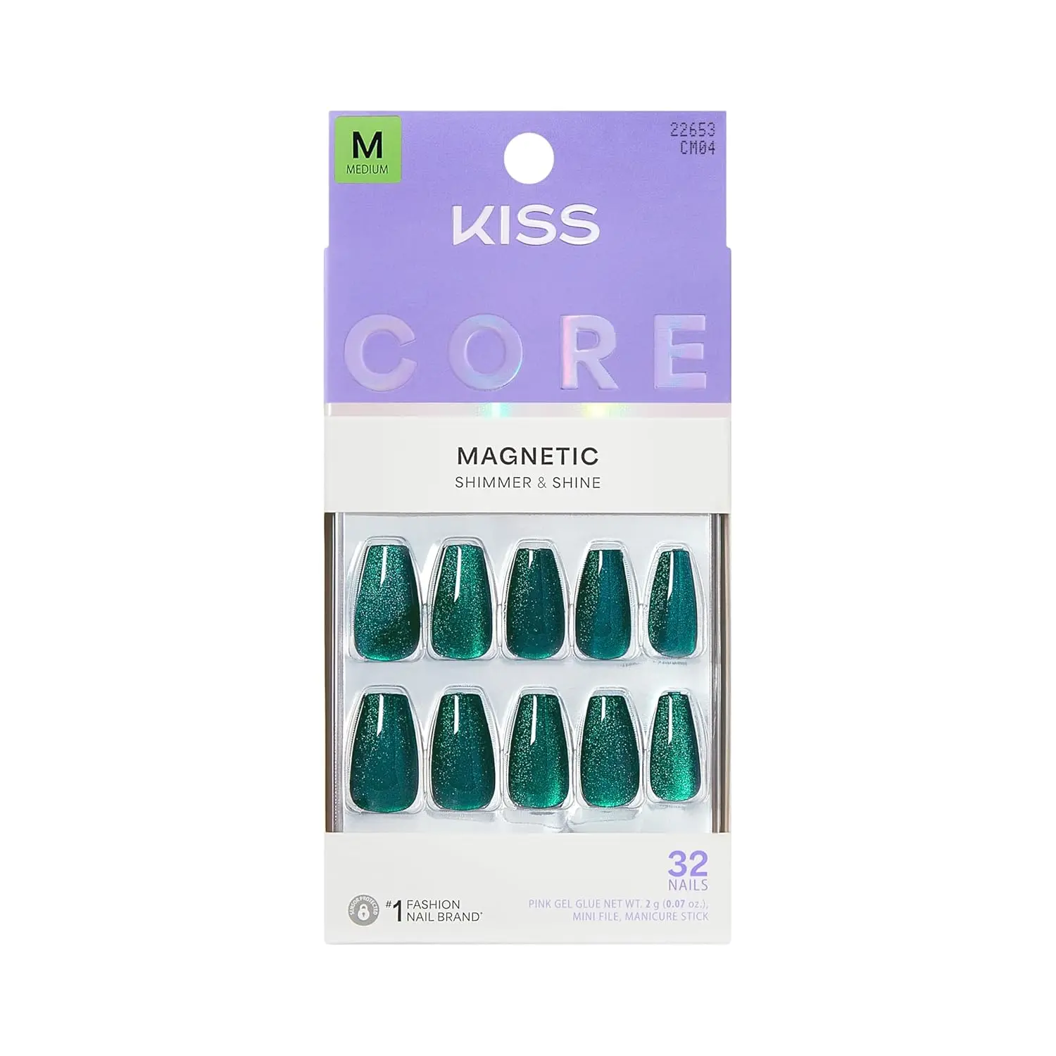 Shimmering Green Press On Nails, Coffin Shape, Medium Size, 32 Pcs with Glue & Tools
Shimmering Green Press On Nails, Coffin Shape, Medium Size, 32 Pcs with Glue & Tools
