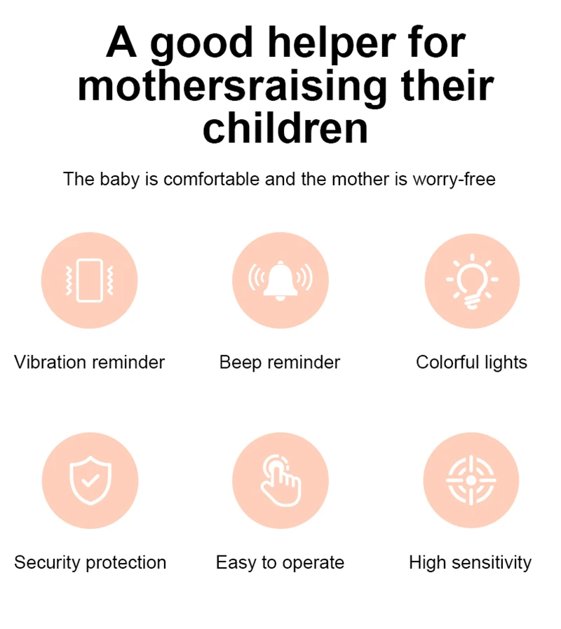 Advanced Diaper Moisture Detection Urine Alarm Build-in 500mAh Battery And 15 Days Standby For Toddler Safety
Advanced Diaper Moisture Detection Urine Alarm Build-in 500mAh Battery And 15 Days Standby For Toddler Safety