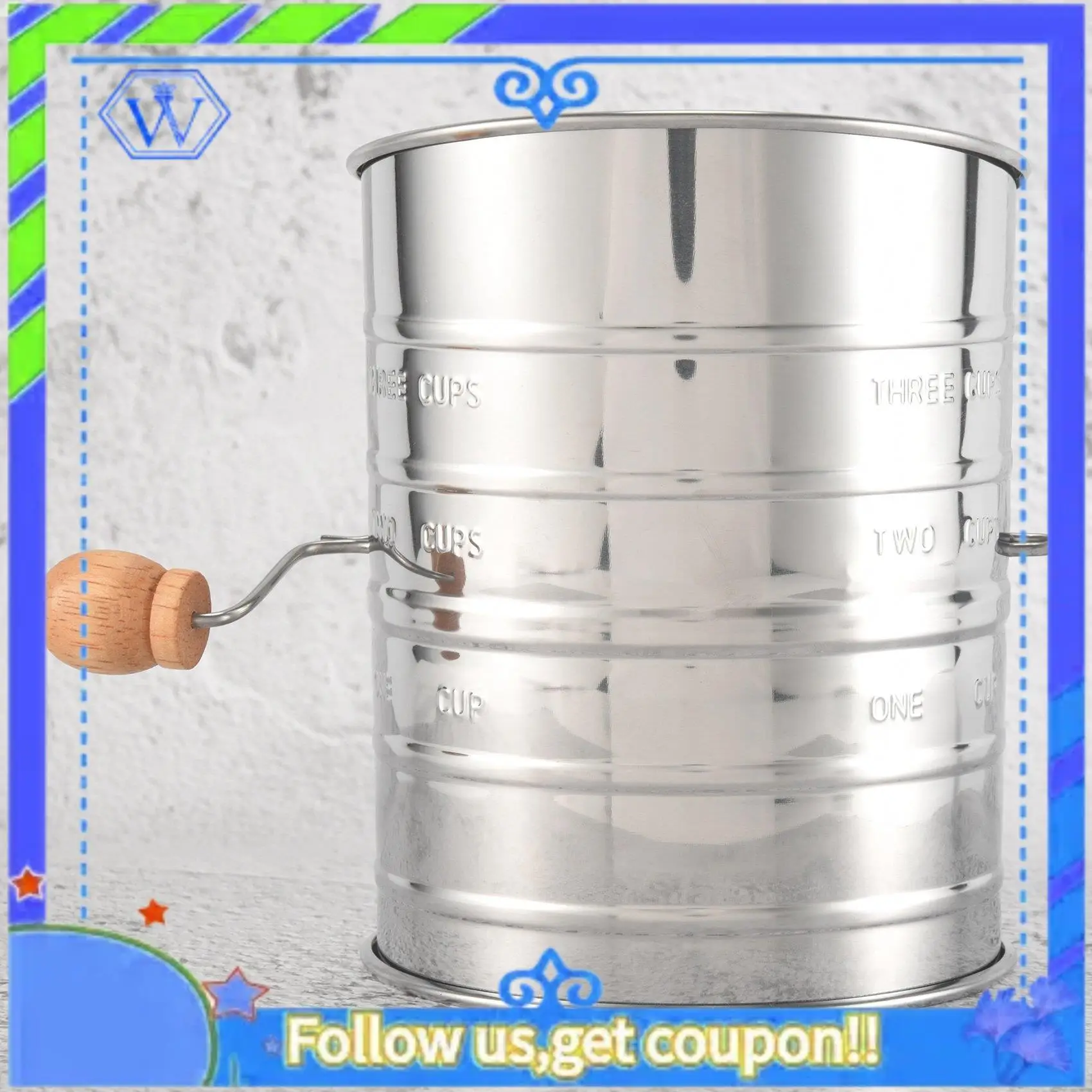 Easy To Use 3 Cup Stainless Steel Flour Sifter - Fine Mesh Rotary Hand Crank Flour Sifter With Agitator Wire Loop For Baking Cak
Easy To Use 3 Cup Stainless Steel Flour Sifter - Fine Mesh Rotary Hand Crank Flour Sifter With Agitator Wire Loop For Baking Cak
