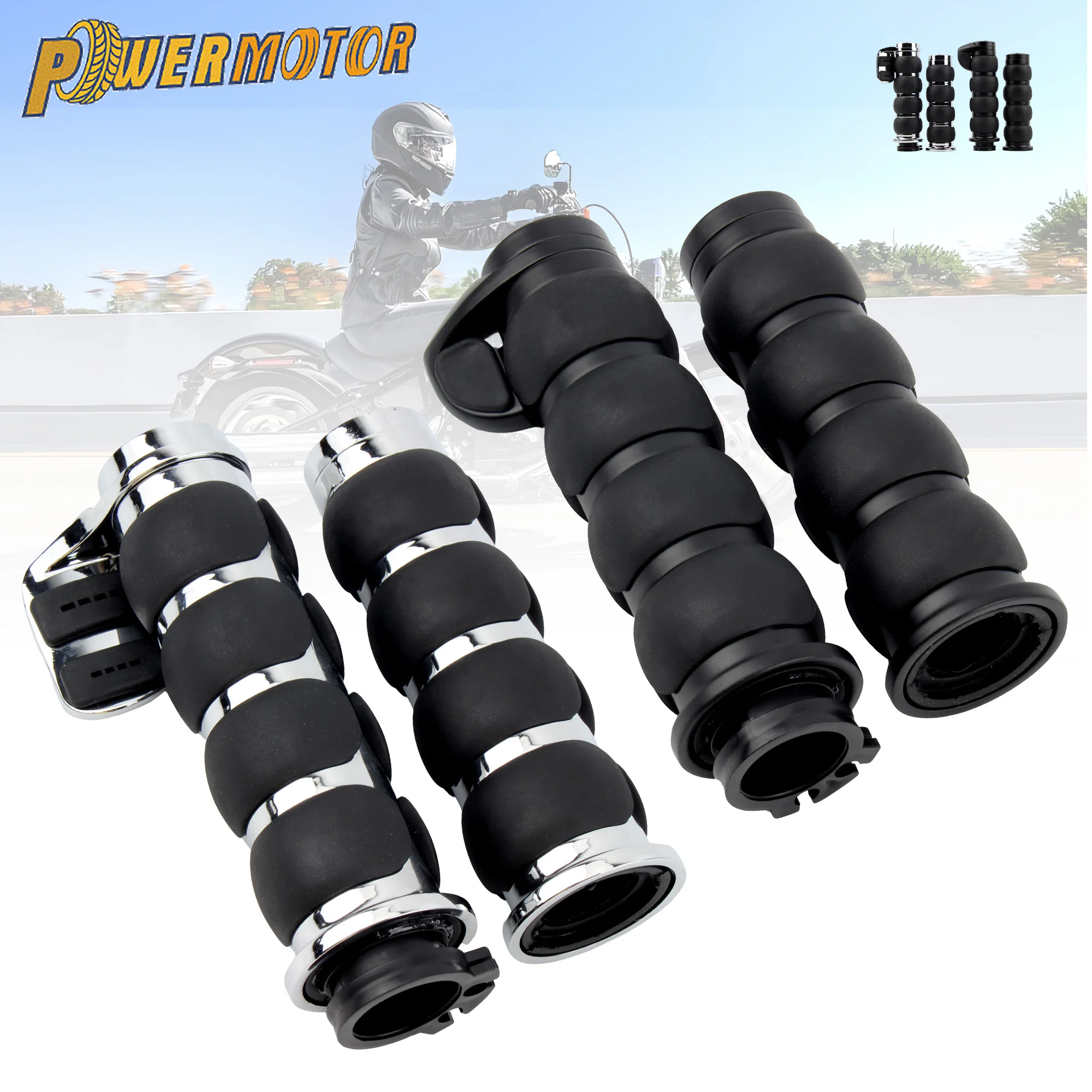 For Harley Cruiser Chopper 25mm Motorcycle 4-Ring Air Cushioned Hand Grips W/ Throttle Handlebar End Hand Grips Modified Parts
For Harley Cruiser Chopper 25mm Motorcycle 4-Ring Air Cushioned Hand Grips W/ Throttle Handlebar End Hand Grips Modified Parts