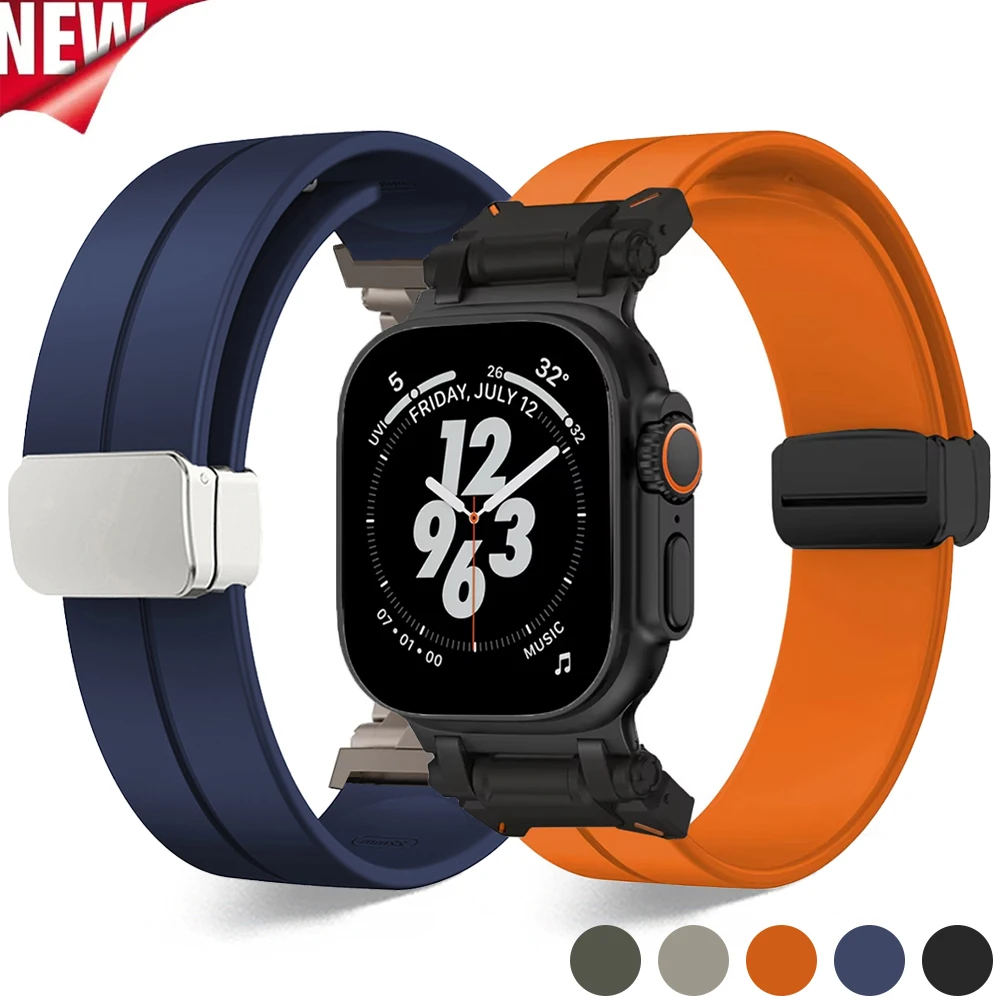 Silicone Men Band for Apple Watch Ultra 49mm 46mm 45mm 44mm Magnetic Loop Strap for iWatch 10 9 8 7 45mm 6 5 SE Sports Bracelet
Silicone Men Band for Apple Watch Ultra 49mm 46mm 45mm 44mm Magnetic Loop Strap for iWatch 10 9 8 7 45mm 6 5 SE Sports Bracelet