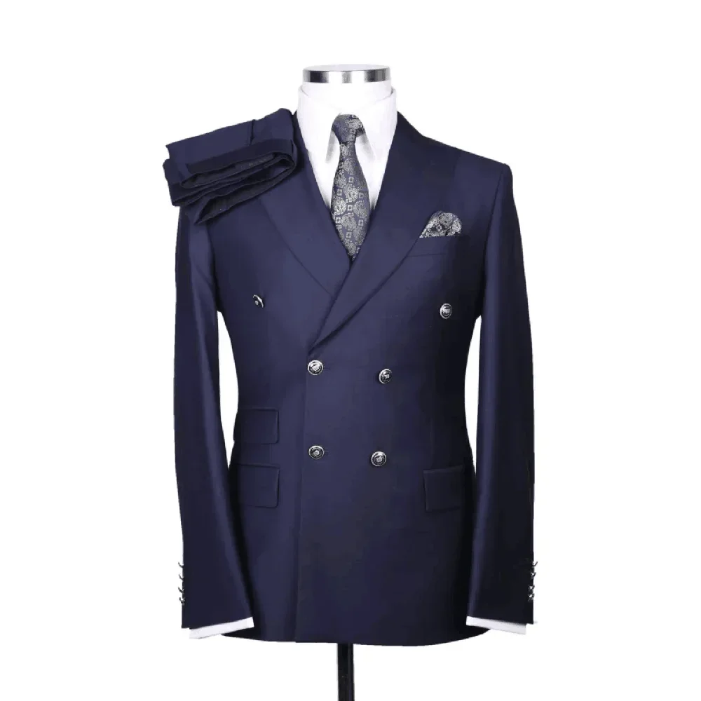 Fashion Peak Lapel Double Breasted Navy Blue Men Suits Two Piece Casual Business Outfits Wedding Tuxedo Slim (Blazer+Pants)
Fashion Peak Lapel Double Breasted Navy Blue Men Suits Two Piece Casual Business Outfits Wedding Tuxedo Slim (Blazer+Pants)
