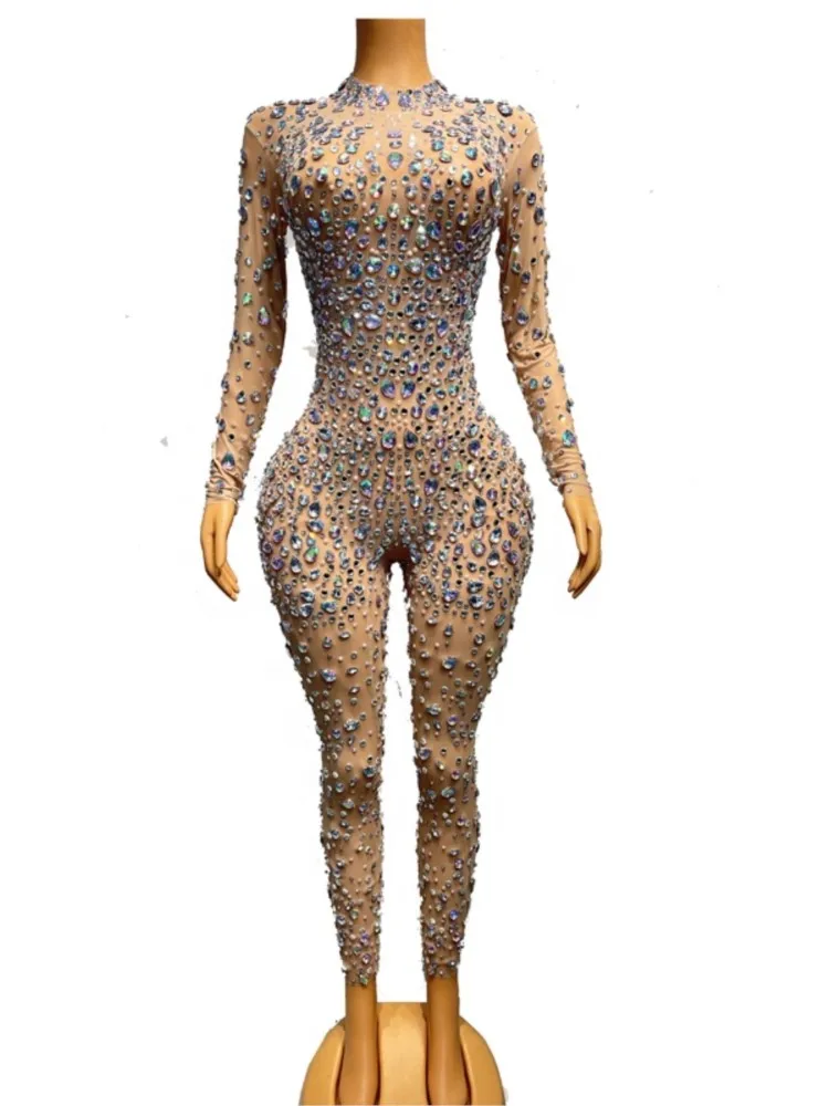 Custom Women Clothing Bling Rhinestone Costume Show Dance Bodysuit See Through Jumpsuit Casual
Custom Women Clothing Bling Rhinestone Costume Show Dance Bodysuit See Through Jumpsuit Casual