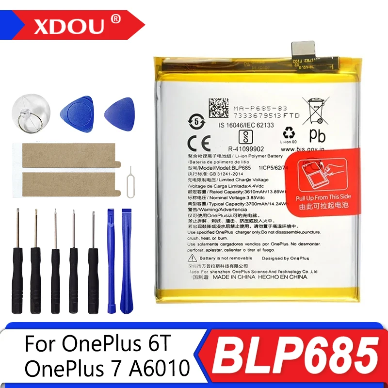 Совершенно новый сменный аккумулятор BLP685 3700 мАч для OnePlus 6T OnePlus 7 A6010, оригинальные аккумуляторы для телефонов последнего производства
Совершенно новый сменный аккумулятор BLP685 3700 мАч для OnePlus 6T OnePlus 7 A6010, оригинальные аккумуляторы для телефонов последнего производства