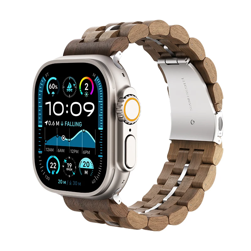 KUXIU For Apple Watch Strap Ultra 2 49mm 45mm 44mm 42mm, Natural Wood Stainless Steel Metal Chain Strap for iWatch Series
KUXIU For Apple Watch Strap Ultra 2 49mm 45mm 44mm 42mm, Natural Wood Stainless Steel Metal Chain Strap for iWatch Series