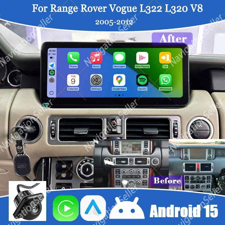 For Range Rover Vogue L322 L320 2005-2012 CarPlay Android Auto Radio Stereo Upgrade Multimedia Touch Screen GPS Navigation WIFI
For Range Rover Vogue L322 L320 2005-2012 CarPlay Android Auto Radio Stereo Upgrade Multimedia Touch Screen GPS Navigation WIFI