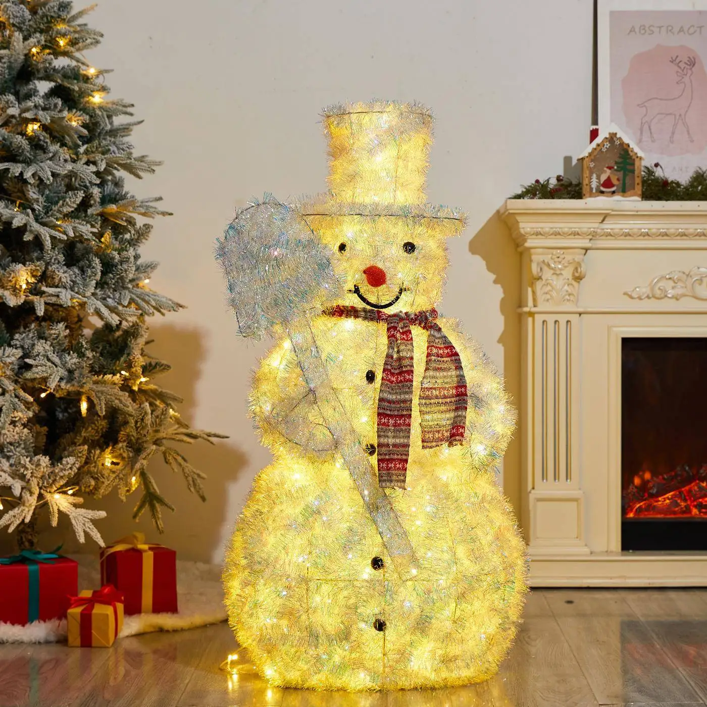 Трансграничный новый рождественский снеговик, светящийся цилиндр из кованого железа, снеговик с огнями, праздничные украшения, Рождественский снеговик
Трансграничный новый рождественский снеговик, светящийся цилиндр из кованого железа, снеговик с огнями, праздничные украшения, Рождественский снеговик