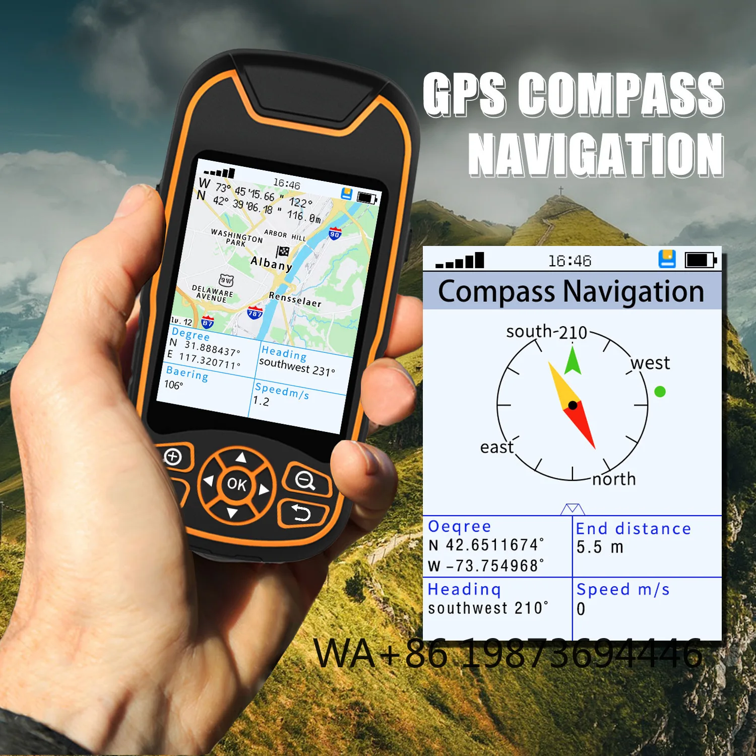 Handheld Hiking GPS with Anti-Slip Design, Built-in World Map & Area Measurement
Handheld Hiking GPS with Anti-Slip Design, Built-in World Map & Area Measurement