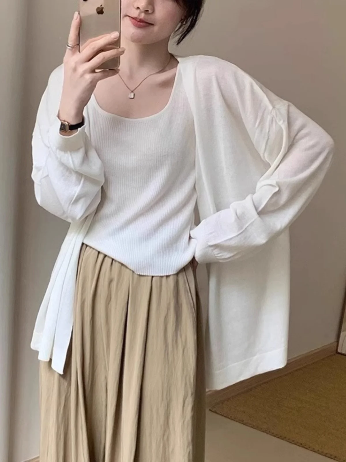 Women's Knitted Cardigan Lightweight Summer Outerwear Long Sleeve Commute Style Color Sun Protection Sweater Coat
Women's Knitted Cardigan Lightweight Summer Outerwear Long Sleeve Commute Style Color Sun Protection Sweater Coat