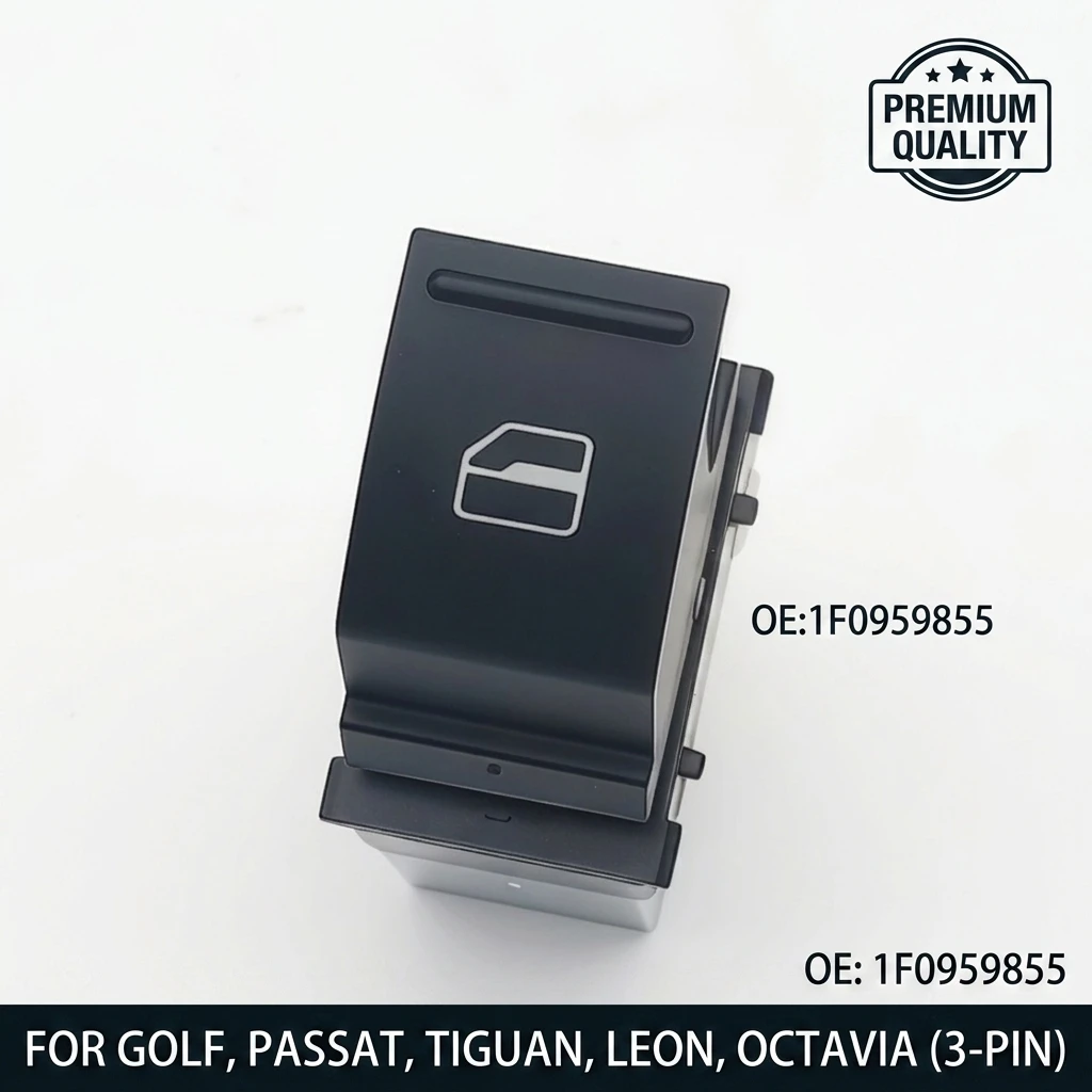 1F0959855 Passenger Side Single Power Window Control Switch for VW Golf MK5 MK6 Jetta Passat B6 Tiguan Seat Skoda 3-Pin 1F0 959
1F0959855 Passenger Side Single Power Window Control Switch for VW Golf MK5 MK6 Jetta Passat B6 Tiguan Seat Skoda 3-Pin 1F0 959