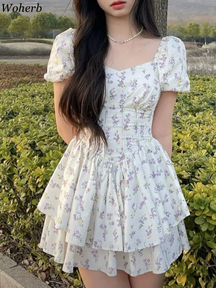 Floral Sweet Dresses for Women Puff Sleeve Tunic Robe Femme 2025 Vestidos De Mujer Fashion Ruffles Korean Summer A-line Dress
Floral Sweet Dresses for Women Puff Sleeve Tunic Robe Femme 2025 Vestidos De Mujer Fashion Ruffles Korean Summer A-line Dress
