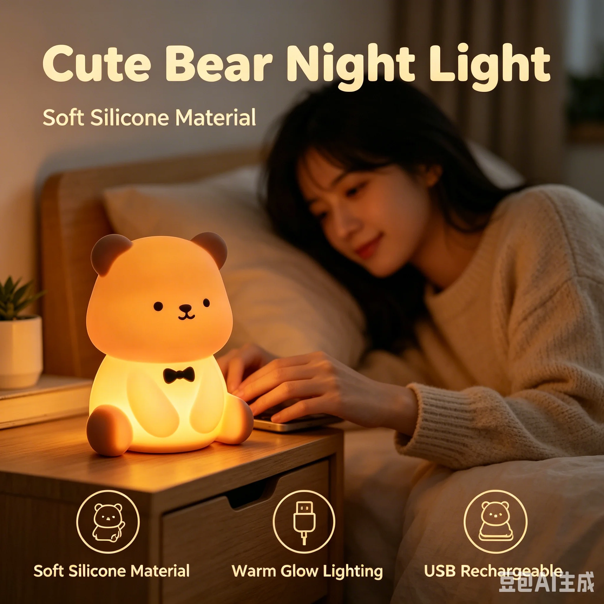 Home Decoration Silicone Teddy Bear Fun Night Light 3 Level Dimmable Nursery Light Colorful Warm White Sleeping Beside Lamp For
Home Decoration Silicone Teddy Bear Fun Night Light 3 Level Dimmable Nursery Light Colorful Warm White Sleeping Beside Lamp For