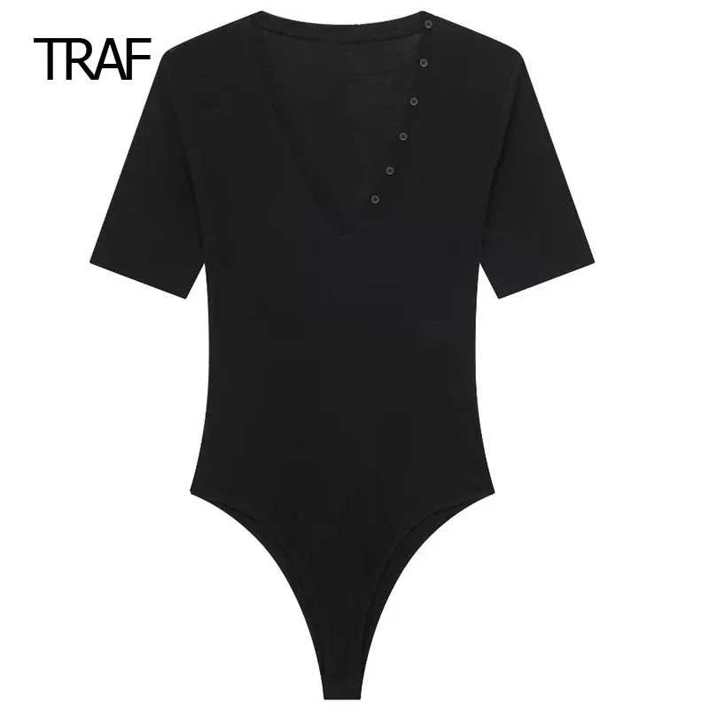 TRAF Women's Bodysuit Spring Summer 2024 Black Bodysuits V-Neck Short Sleeves Bodysuits Elegant Luxury Designer Bodysuit Female
TRAF Women's Bodysuit Spring Summer 2024 Black Bodysuits V-Neck Short Sleeves Bodysuits Elegant Luxury Designer Bodysuit Female