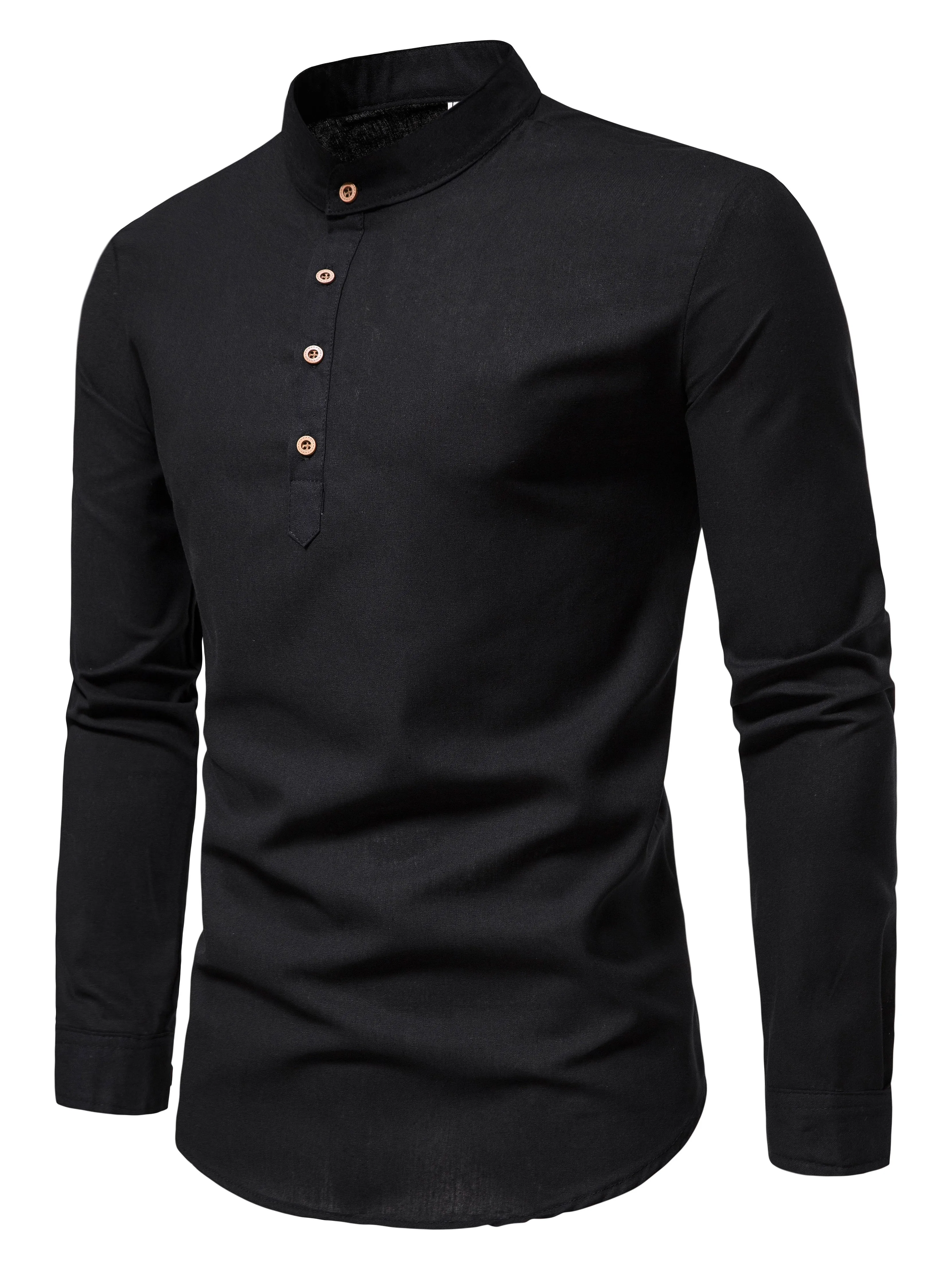 Spring Autumn Men's Pure Cotton Solid Color Shirt Elegant Long Sleeve Stand Collar Slim Fit Casual Office Wear
Spring Autumn Men's Pure Cotton Solid Color Shirt Elegant Long Sleeve Stand Collar Slim Fit Casual Office Wear