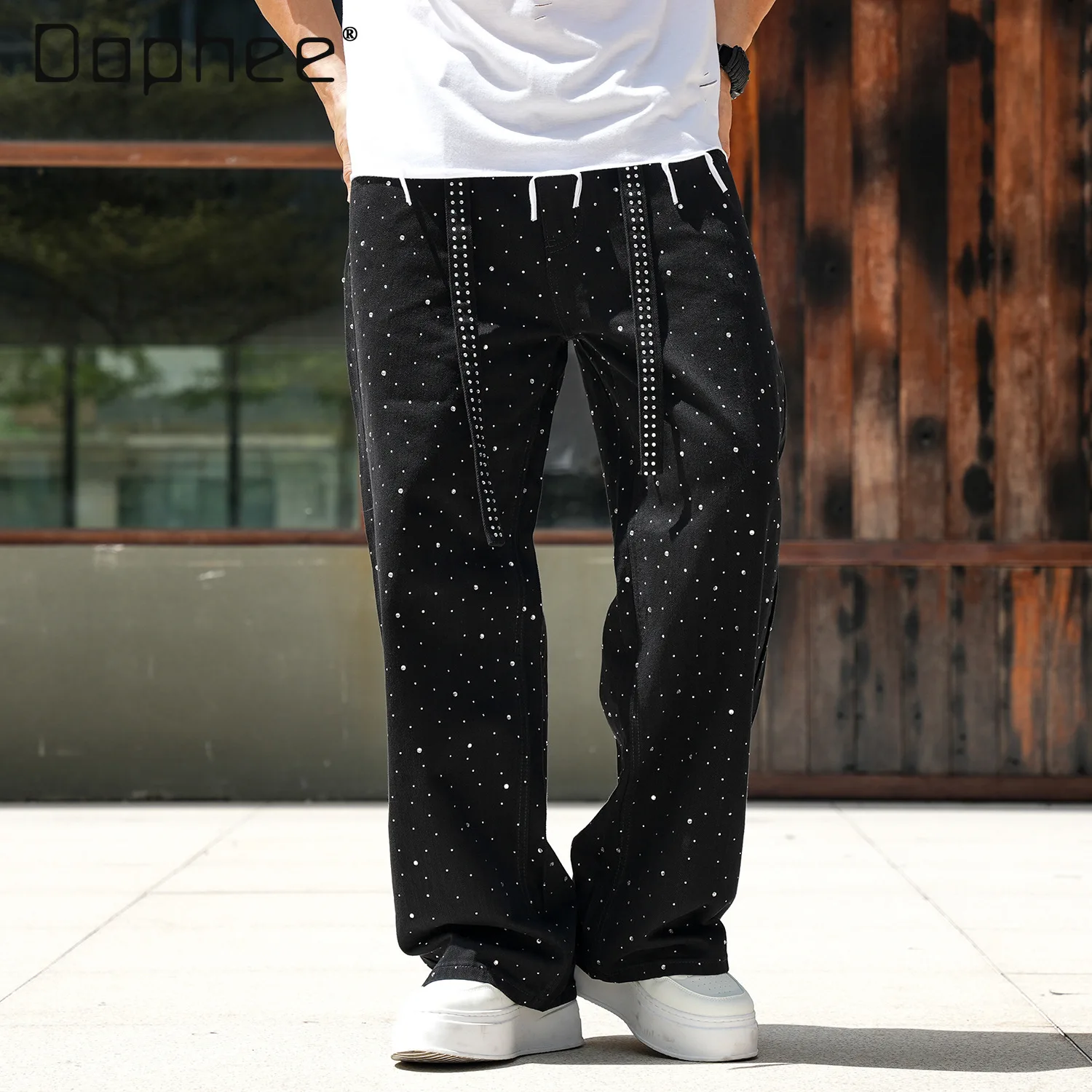 2026 Spring Autumn Men Black All Over Rhinestone Wide Leg Jeans Loose Casual Straight Versatile Pants Streetwear
2026 Spring Autumn Men Black All Over Rhinestone Wide Leg Jeans Loose Casual Straight Versatile Pants Streetwear
