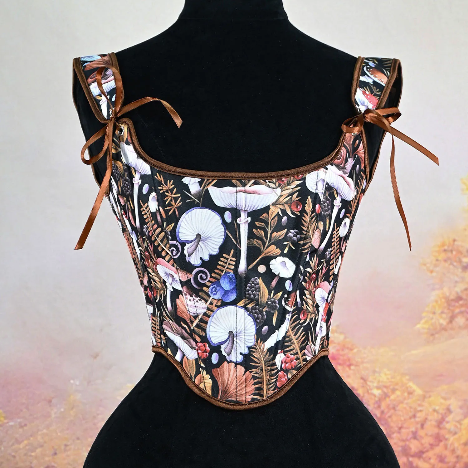 Vintage Forest Mushroom Print Adjustable Strap Corset Top Y2K Retro Crop Cami Top for Unique Outfits
Vintage Forest Mushroom Print Adjustable Strap Corset Top Y2K Retro Crop Cami Top for Unique Outfits