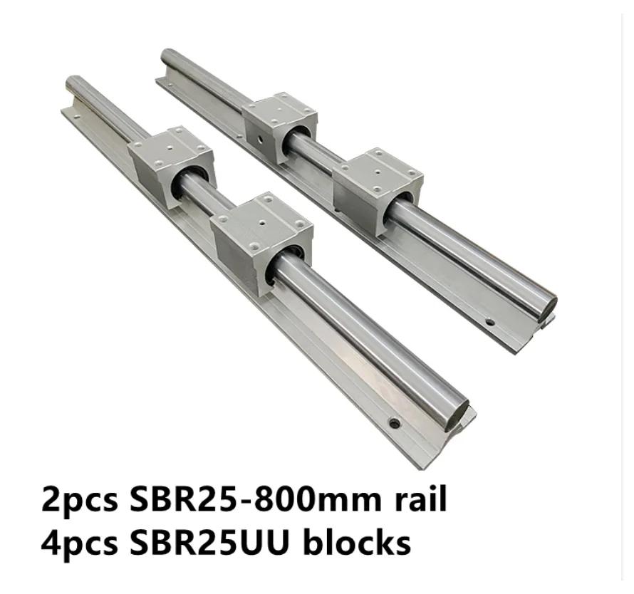 2pcs SBR25 800mm linear guides + 4pcs SBR25UU linear blocks for cnc router part
2pcs SBR25 800mm linear guides + 4pcs SBR25UU linear blocks for cnc router part