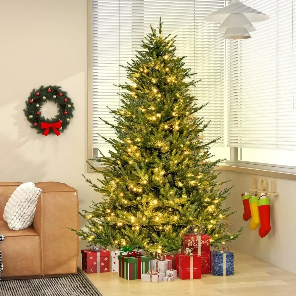 Artificial Christmas Tree Hinged Xmas Tree with 380 Warm-White LED Lights 8 Lighting Modes 1130 Branch Tips Foldable Metal Stand
Artificial Christmas Tree Hinged Xmas Tree with 380 Warm-White LED Lights 8 Lighting Modes 1130 Branch Tips Foldable Metal Stand