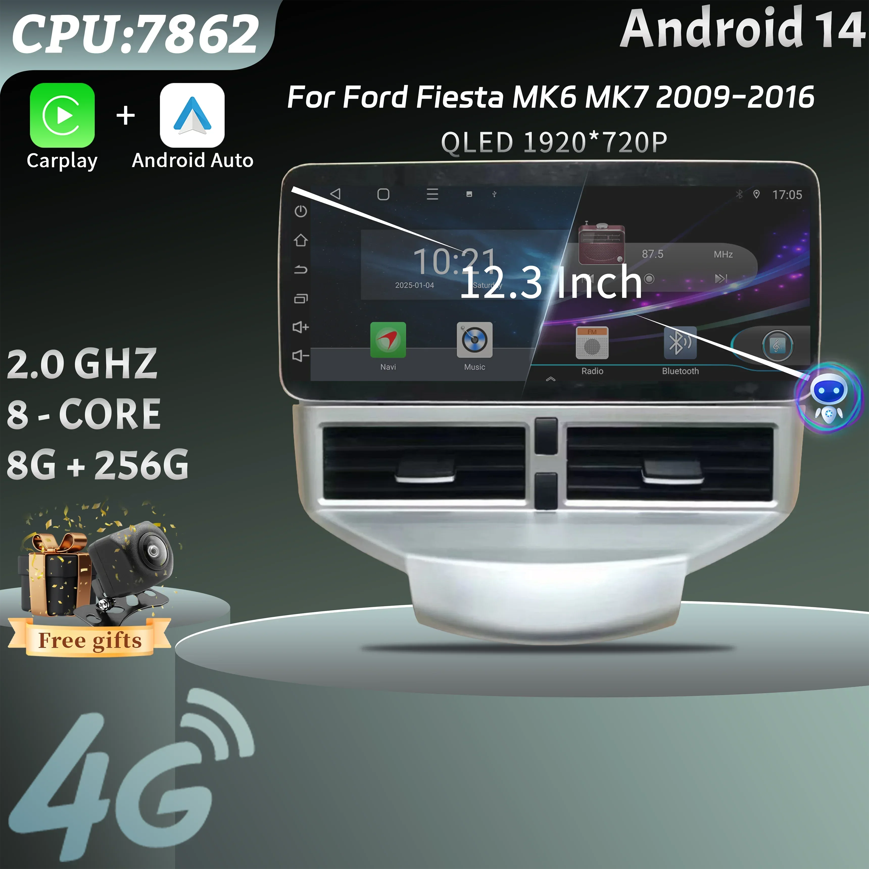 12.3" For Ford Fiesta MK6 MK7 2009-2016 Android Car Radio Multimedia Navigation Stereo GPS Wireless BT Carplay Head Unit Screen
12.3" For Ford Fiesta MK6 MK7 2009-2016 Android Car Radio Multimedia Navigation Stereo GPS Wireless BT Carplay Head Unit Screen