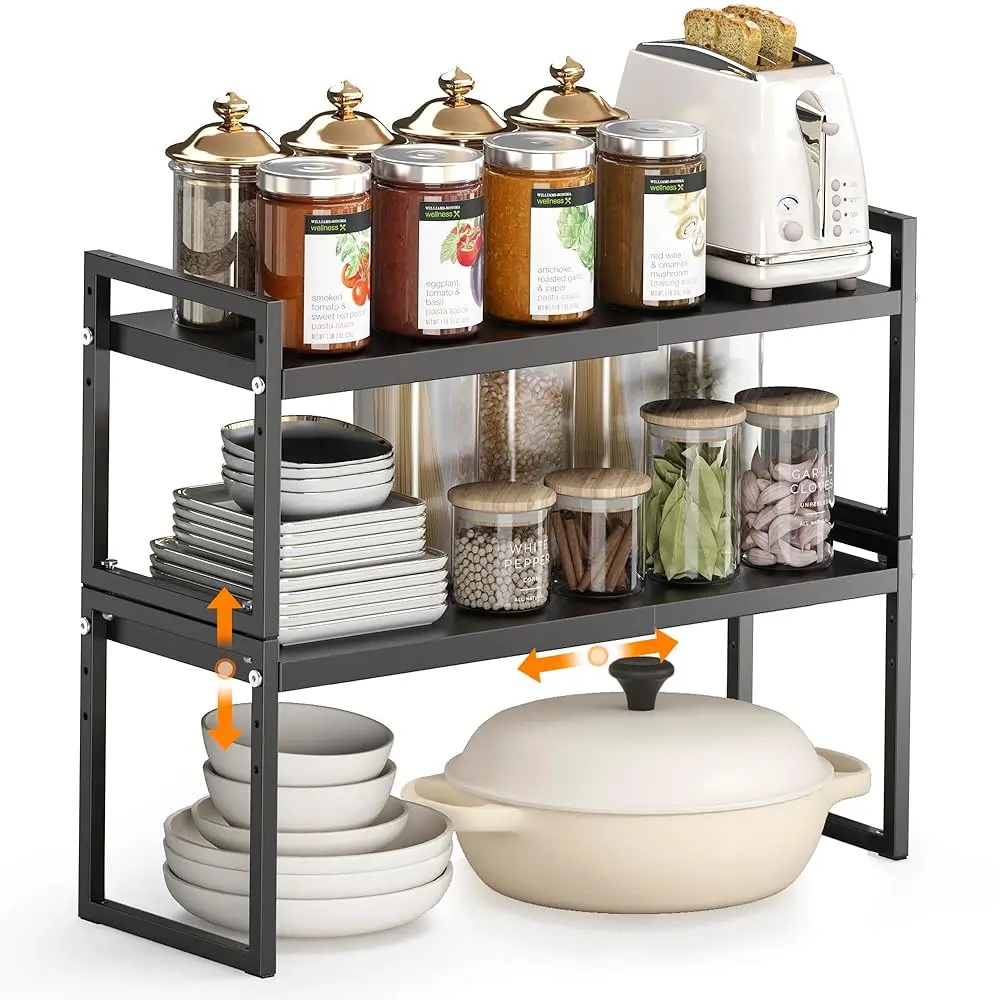 Expandable Kitchen Countertop Organizer, Stackable Cabinet Shelf Organizers, Space Saving Spice Ra Pantry Storage For Bathroom
Expandable Kitchen Countertop Organizer, Stackable Cabinet Shelf Organizers, Space Saving Spice Ra Pantry Storage For Bathroom