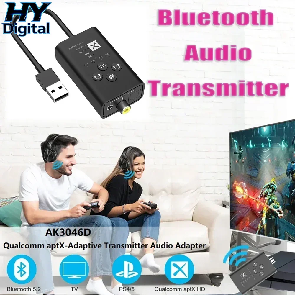 Bluetooth 5.2 Transmitter USB Wireless Audio Adapter APTX HD LL Low Latency Adaptive Optical Coaxical AUX For PS4 Notebook PC TV
Bluetooth 5.2 Transmitter USB Wireless Audio Adapter APTX HD LL Low Latency Adaptive Optical Coaxical AUX For PS4 Notebook PC TV
