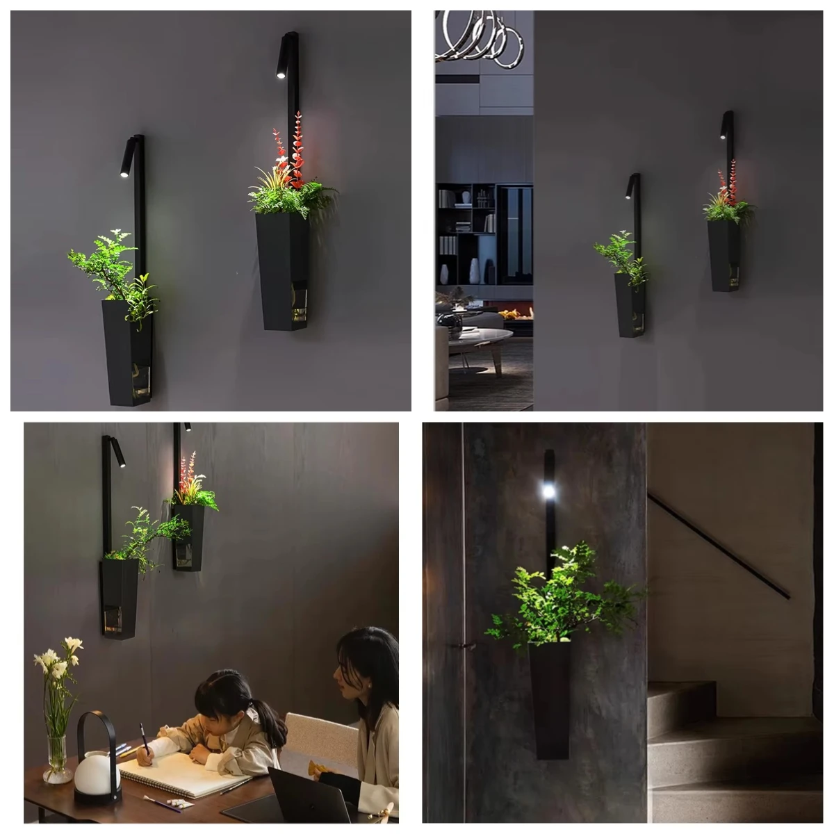 *(2-piece set)Modern Minimalist LED Corridor Wall Lamp Green Plant Bedside Lamp with Creative Iron Body Design for Bedroom Stair
*(2-piece set)Modern Minimalist LED Corridor Wall Lamp Green Plant Bedside Lamp with Creative Iron Body Design for Bedroom Stair