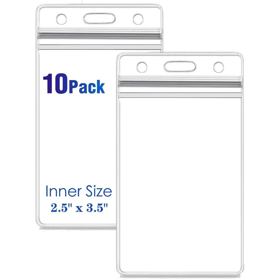 Вертикальный держатель для бейджа с идентификационной картой me и водонепроницаемой застежкой-молнией, 10 упаковок
Вертикальный держатель для бейджа с идентификационной картой me и водонепроницаемой застежкой-молнией, 10 упаковок