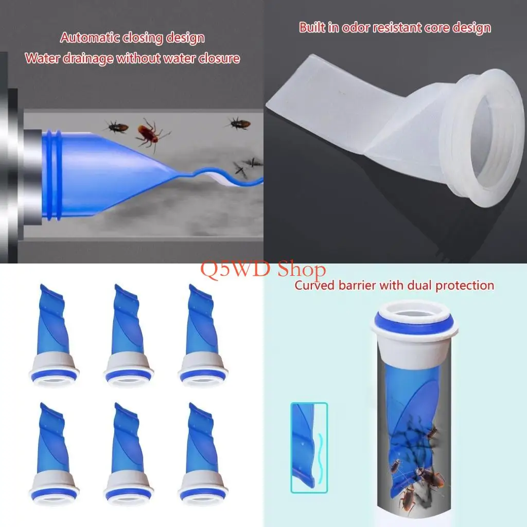 Q5WD 6-частный силиконовый сливной сифон для душа, предотвращающий обратный слив для душа, защитит ваш дом от нежелательных
Q5WD 6-частный силиконовый сливной сифон для душа, предотвращающий обратный слив для душа, защитит ваш дом от нежелательных