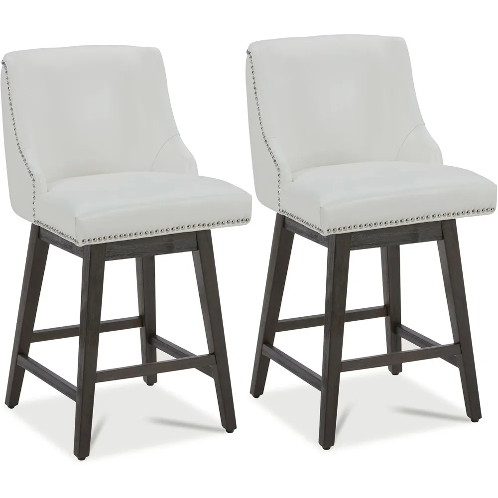 Counter Height Swivel Barstools, FSC Certified 26" H Seat Height Upholstered Bar Stools Set of 2, Faux Leather
Counter Height Swivel Barstools, FSC Certified 26" H Seat Height Upholstered Bar Stools Set of 2, Faux Leather