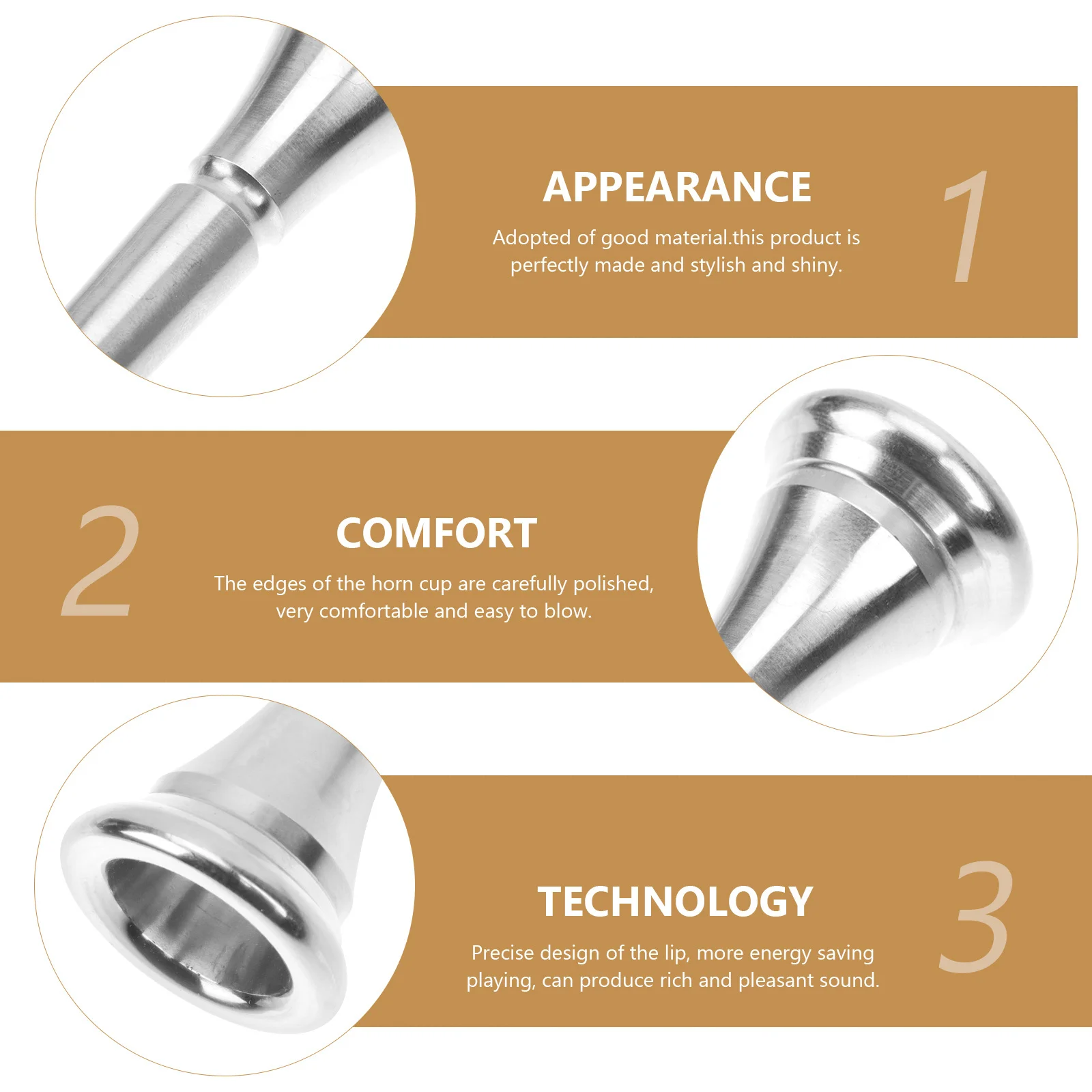 Professional French Horn Mouthpiece Copper Alloy Replacement Horn Accessory for Beginners Players Gift Musical Instrument
Professional French Horn Mouthpiece Copper Alloy Replacement Horn Accessory for Beginners Players Gift Musical Instrument