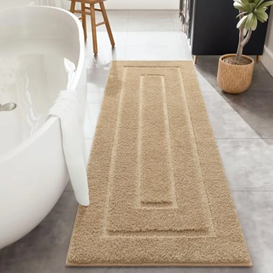 Bathroom Runner Rug 24x60 Inch Long Bathroom Runners Rugs Soft and Absorbent Microfiber Non Slip Washable Bath Rug Plush Bath R