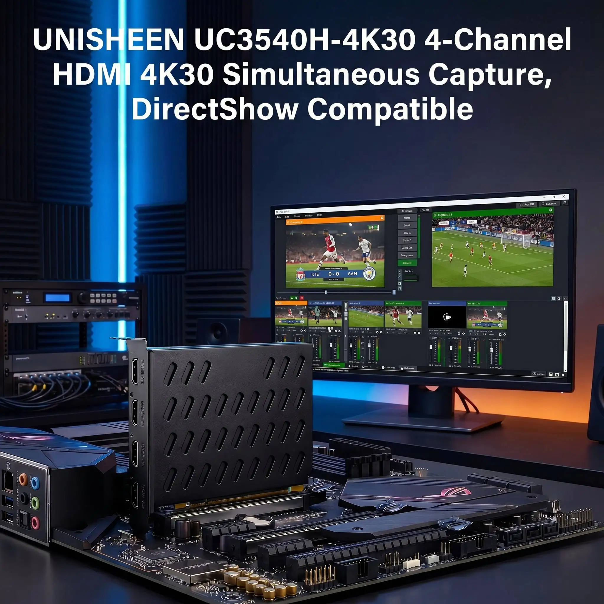 UNISHEEN Quad HDMI Capture Card 4K 30Hz PCIe Video Grabber 4 Channel 2160p UHD Input for OBS vMix Live Streaming Broadcast
UNISHEEN Quad HDMI Capture Card 4K 30Hz PCIe Video Grabber 4 Channel 2160p UHD Input for OBS vMix Live Streaming Broadcast
