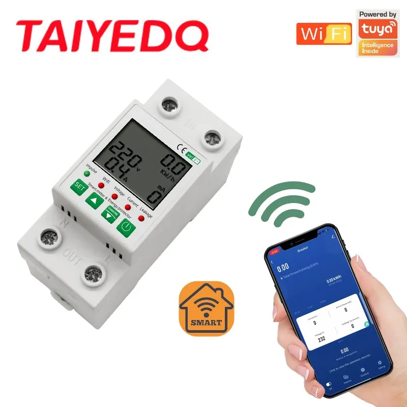 63A 2P TUYA APP WiFi Smart Circuit Earth Leakage Over Under Voltage Protector Relay Device Switch Breaker Energy Power kWh Meter
63A 2P TUYA APP WiFi Smart Circuit Earth Leakage Over Under Voltage Protector Relay Device Switch Breaker Energy Power kWh Meter