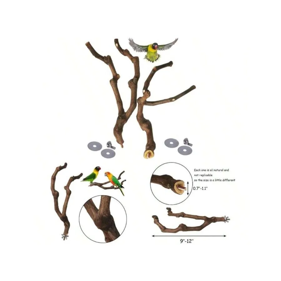 【New Arrival】Natural Wood Bird Perch Stand, 9-12" Branch Perch for Parrots, Conures & Lovebirds, Cage Mounted
【New Arrival】Natural Wood Bird Perch Stand, 9-12" Branch Perch for Parrots, Conures & Lovebirds, Cage Mounted