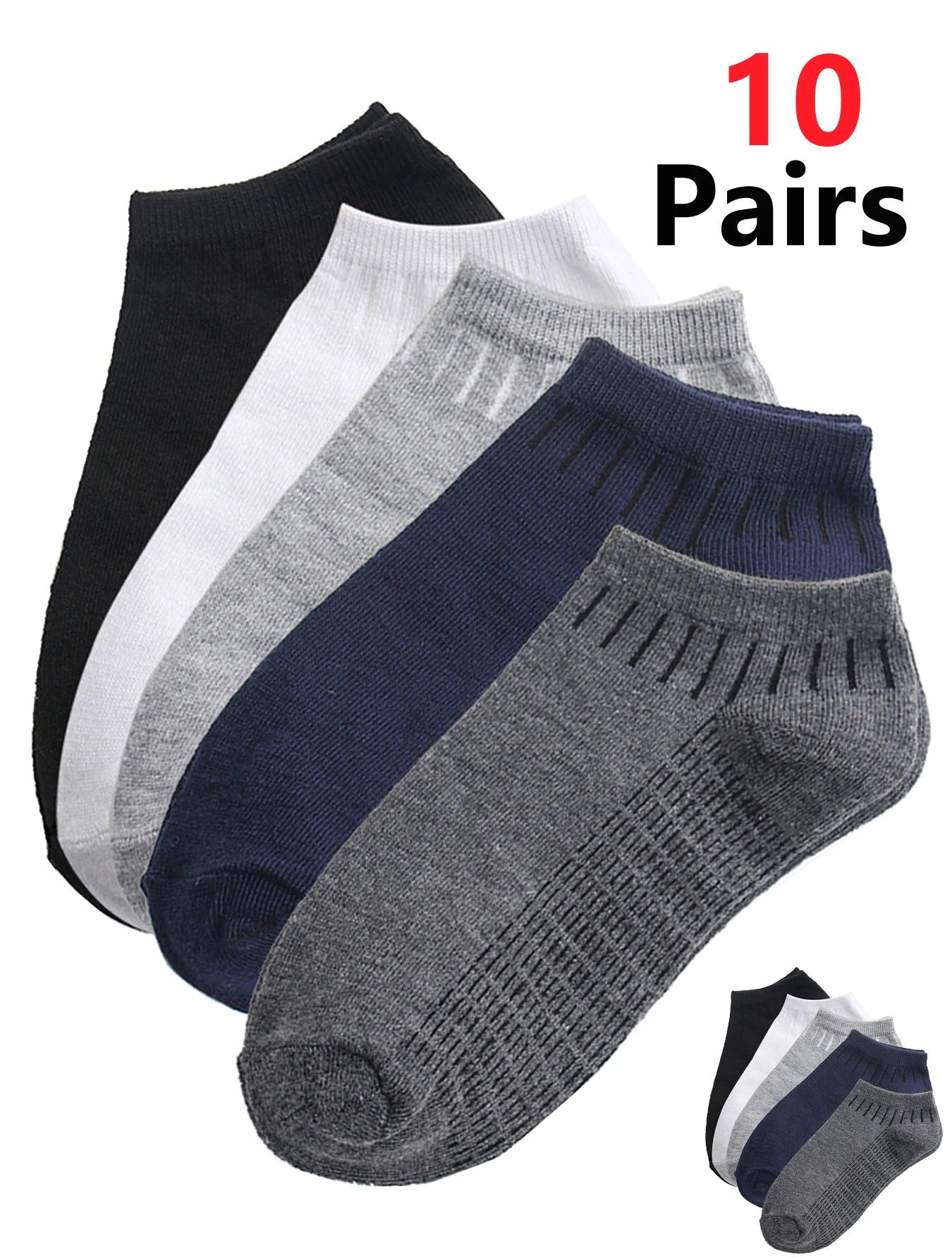 10 Pairs Unisex Cotton Ankle Socks Elastic Mesh Breathable Solid Color Short Socks Plus Size EU38-46 for Business Daily Wear
10 Pairs Unisex Cotton Ankle Socks Elastic Mesh Breathable Solid Color Short Socks Plus Size EU38-46 for Business Daily Wear