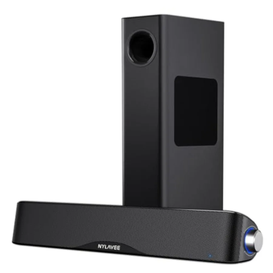 Computer Speakers with Subwoofer, 2.1 PC Speakers System, ABS plastic, black, 60W peak power, Bluetooth 5.4 3.5mm aux-in, AC ad
Computer Speakers with Subwoofer, 2.1 PC Speakers System, ABS plastic, black, 60W peak power, Bluetooth 5.4 3.5mm aux-in, AC ad