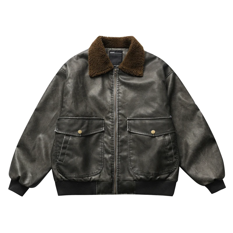 Winter Fur Collar Leather Cotton-padded Motorcycle Jacket Men Fashion Loose Casual Thicken Bomber Jacket Parka Coat Outerwear
Winter Fur Collar Leather Cotton-padded Motorcycle Jacket Men Fashion Loose Casual Thicken Bomber Jacket Parka Coat Outerwear