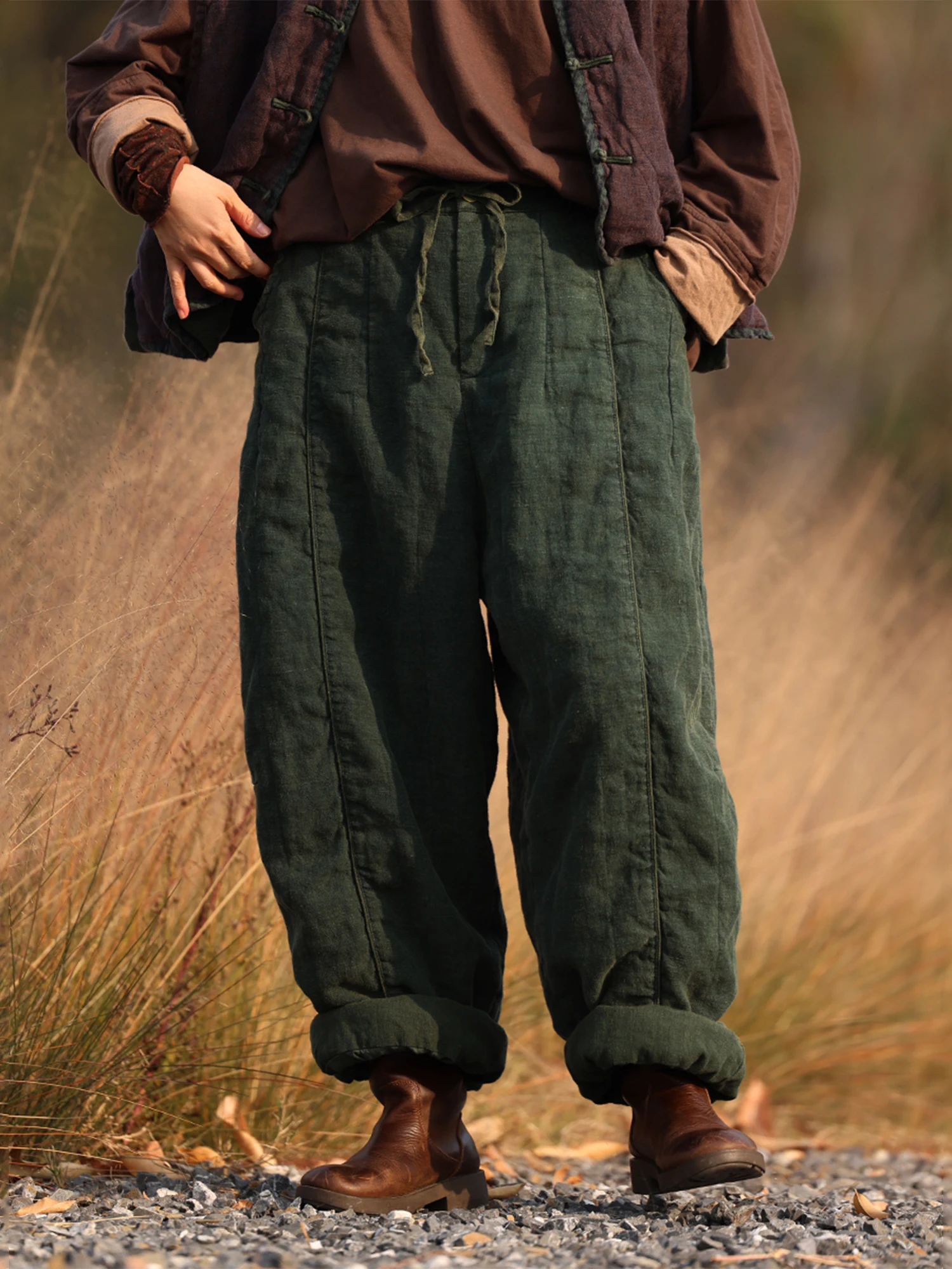 PengPeng Home Linen Cotton Blend Pants Thiened Winter Straight Leg Long Trousers for Women mid Waist Non-Removable Inner
PengPeng Home Linen Cotton Blend Pants Thiened Winter Straight Leg Long Trousers for Women mid Waist Non-Removable Inner