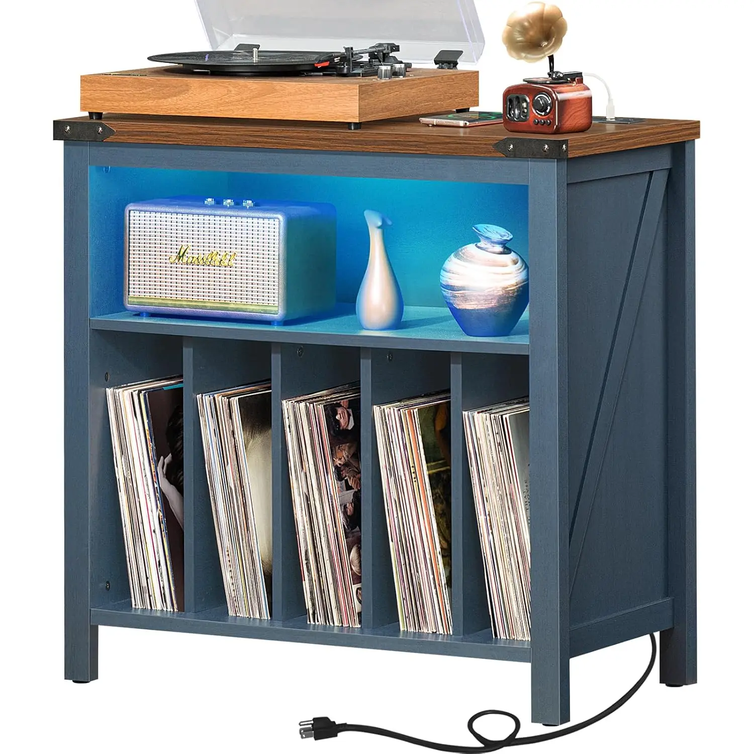 Large Record Player Stand with Charging Station & LED Lights, Vinyl Records Storage Holder Cabinet Holds up to 230, Customized
Large Record Player Stand with Charging Station & LED Lights, Vinyl Records Storage Holder Cabinet Holds up to 230, Customized