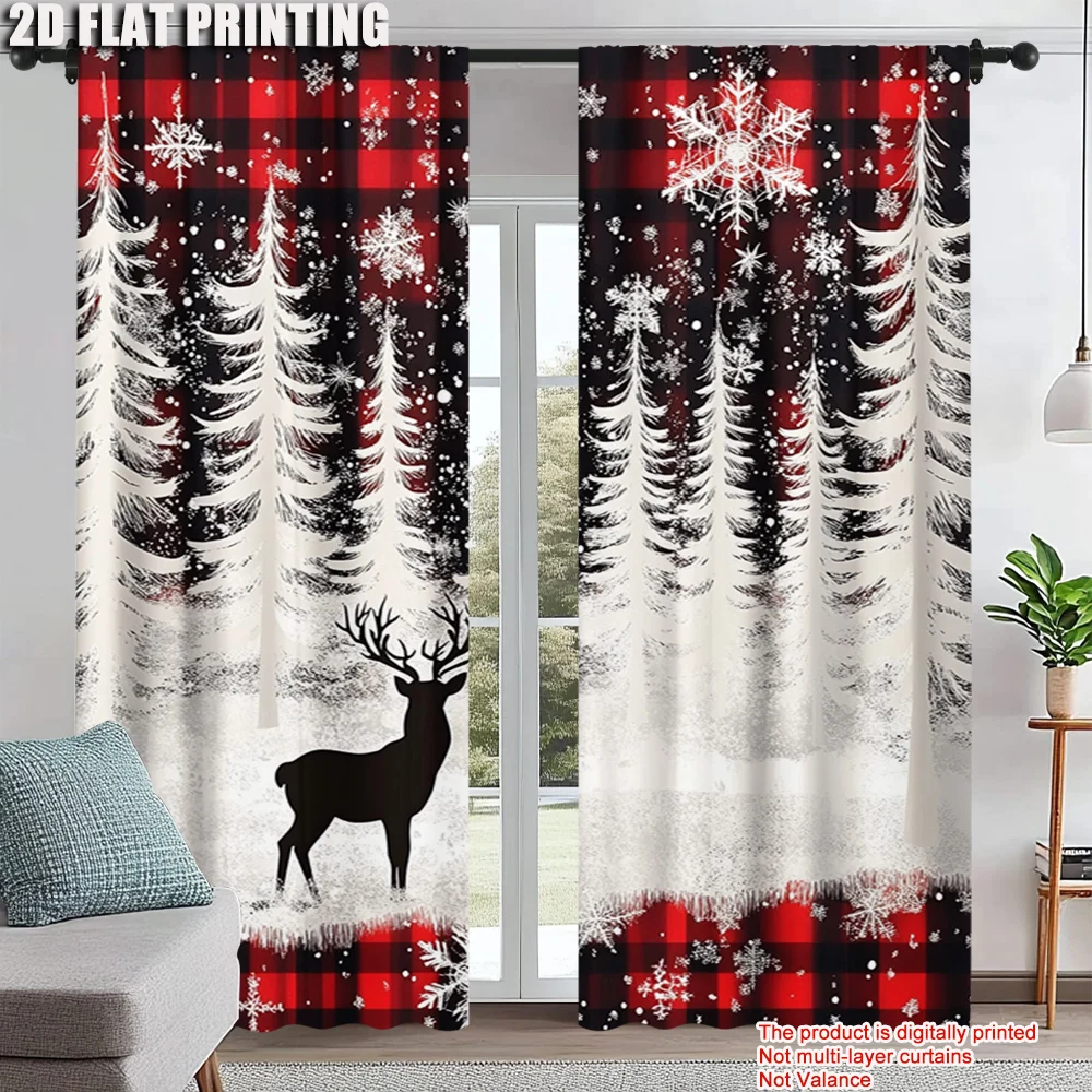 2Pcs Christmas Snowflake Window Curtains For Living Room Bedroom Holiday Atmosphere Decoration Rod Pocket Design Privacy
2Pcs Christmas Snowflake Window Curtains For Living Room Bedroom Holiday Atmosphere Decoration Rod Pocket Design Privacy