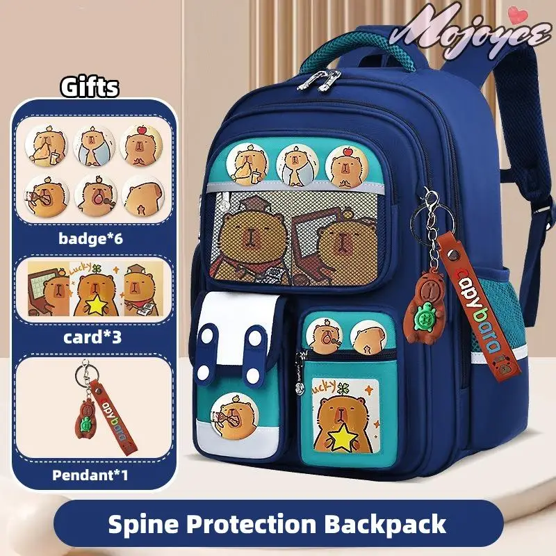 Children Capybara Backpack Protecting Spine Student Schoolbag with Card Badge Doll Waterproof Large Capacity Cartoon Book Bags
Children Capybara Backpack Protecting Spine Student Schoolbag with Card Badge Doll Waterproof Large Capacity Cartoon Book Bags