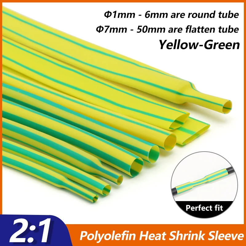 Yellow-Green 2:1 Heat Shrink Tube 1mm ~ 50mm Dia Polyolefin Insulated Shrinking Tubing Cable Connector Repair Protector Sleeving
Yellow-Green 2:1 Heat Shrink Tube 1mm ~ 50mm Dia Polyolefin Insulated Shrinking Tubing Cable Connector Repair Protector Sleeving