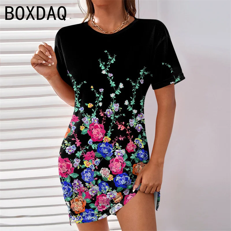 Women Summer Short Sleeve O-Neck Mini Dresses 3D Butterfly Floral Printed Vintage Dress S-3XL Female Straight Dress
Women Summer Short Sleeve O-Neck Mini Dresses 3D Butterfly Floral Printed Vintage Dress S-3XL Female Straight Dress