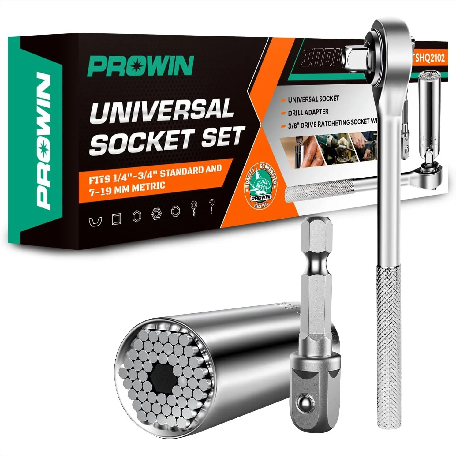 Universal Socket Wrench Set 3pcs with Ratchet Adapter for Power Drill 1/4in-3/4in for Men Dad DIY Handyman
Universal Socket Wrench Set 3pcs with Ratchet Adapter for Power Drill 1/4in-3/4in for Men Dad DIY Handyman