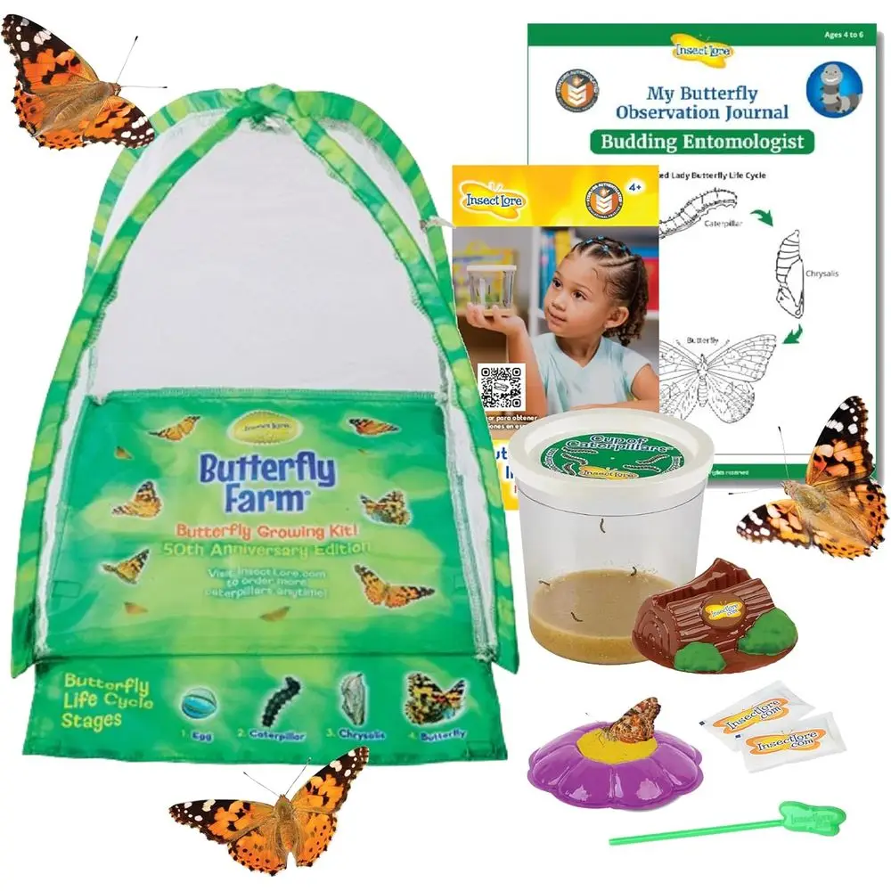 Live Butterfly Garden: 5 Caterpillars, Reusable Habitat, STEM Journal & Supplies for Growing, Observing, and Releasing Painted L
Live Butterfly Garden: 5 Caterpillars, Reusable Habitat, STEM Journal & Supplies for Growing, Observing, and Releasing Painted L