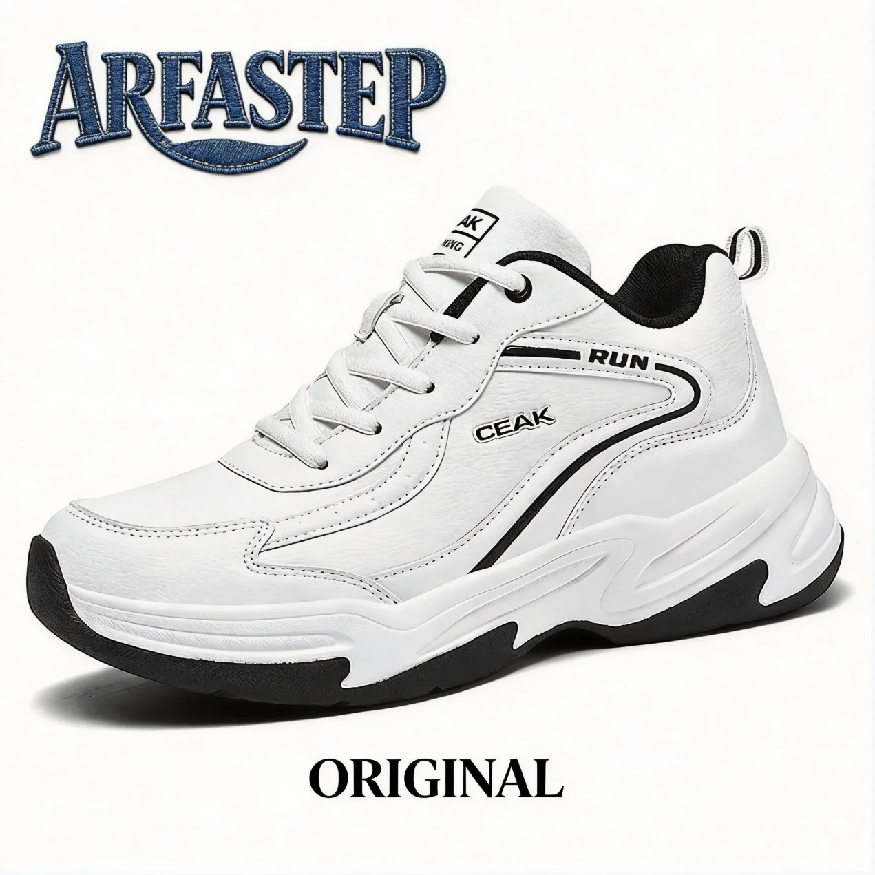 ArfaStep Men's Black White Leather Waterproof Running Shoes Thick Sole Casual Dad Shoes Non-slip Outdoor Sports Sneakers
ArfaStep Men's Black White Leather Waterproof Running Shoes Thick Sole Casual Dad Shoes Non-slip Outdoor Sports Sneakers